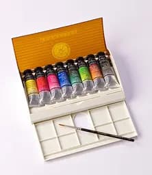 Набір акварельних фарб Sennelier L'Aquarelle, Travel box, 12 туб по 10 мл, пластиковий пенал-палітра +1 пензль