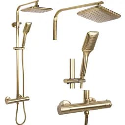 Душова система Rea Tom brushed gold з термостатом REA-P5004, Золотий - мініатюра 6