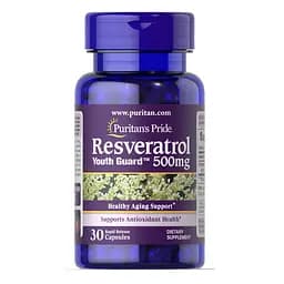 Натуральна добавка Puritan's Pride Resveratrol 500 mg, 30 капсул