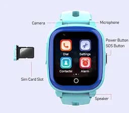 Дитячий смарт годиник Lemfo DF76 з GPS трекером, 4G сім картою та прослушкою Наручний розумний годинник-телефон для дітей Рожевий - мініатюра 9
