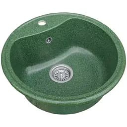 Мийка кухонна Valetti 3S Galaxy гранітна кругла 495x495 мм зелена