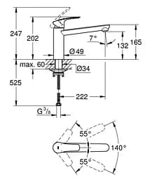 Змішувач Змішувач для кухні Grohe Eurosmart 304632430 Чорний матовий - мініатюра 5
