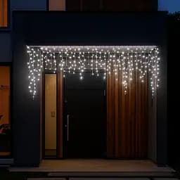 Новорічна гірлянда вулична Бахрома GarlandoPro 6 м 105 LED чорний провід Біле світло 6МBW