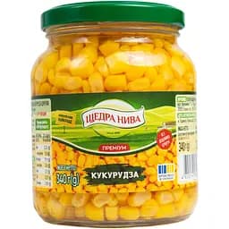 Кукурудза цукрова консервована Щедра нива Преміум з цілих зерен вакуумована 340 г
