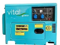 Дизельний генератор VitalPower у кожусі 7 кВт 1-фазний 