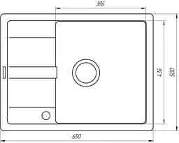 Кухонна мийка гранітна Globus Lux One піщаний 650x500мм-А0004, Sand - мініатюра 4