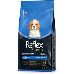 Сухой корм для щенков мелких пород Reflex Plus полноценный и сбалансированный с лососем 3 кг 