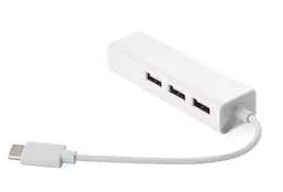 Хаб USB 2.0 Type-C -> 3xUSB 2.0 + RJ45 Fast Ethernet White (S0742) - мініатюра 4