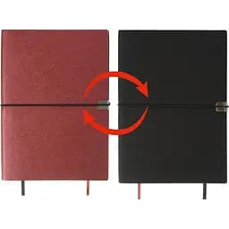 Блокнот діловий Buromax Duet А5 192 арк. в клітинку+в лінійку обкладинка штучна шкіра бордовий (BM.295626-13)