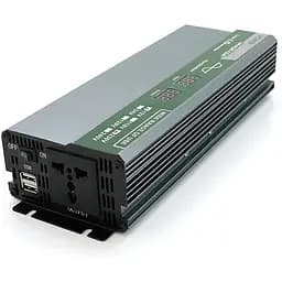 Инвертор напряжения Demuda DMDPSW-800W, 12V/220V, 800W с правильной синусоидой, 1 универсальная розетка, 2 USB, клеммные провода, Q20