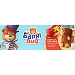 Бісквіт Барні Duo з полунично-ванільною начинкою 150 г (763781)