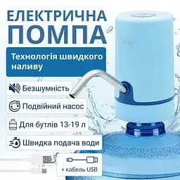 Електрична помпа для води ViO E20 з подвійним мотором, блакитна - мініатюра 2