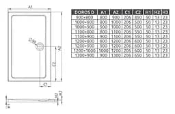 Душовий піддон Radaway Doros D 120x100 SDRD1210-01 - мініатюра 2