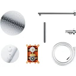 Душова система прихованого монтажу Corsan Lugo хром + BOX з термостатом Z03TCH, Хром