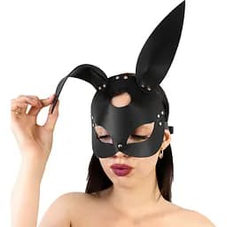 Шкіряна маска зайчика Art of Sex - Bunny mask, колір Чорний