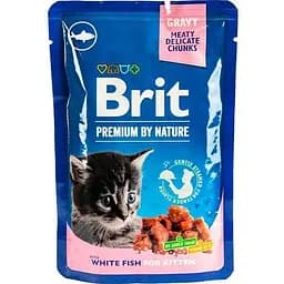 Влажный корм Brit Premium Cat pouch для котят белая рыба 100 г