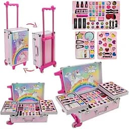 Дитячий набір стиліста  FT2066 у валізі з косметикою та аксесуарами з дизайном Єдинорожки
