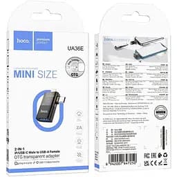 Перехідник Hoco UA36E USB-C Male/Lightning Male to USB-A Female OTG Black [140339] - мініатюра 5