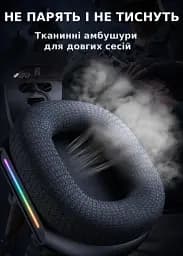 Бездротові ігрові навушники Onikuma GT808 геймерська Bluetooth гарнітура з мікрофоном та RGB Black (19118) - мініатюра 9