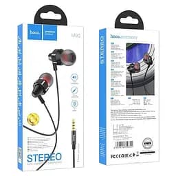 Провідні вакуумні навушники Hoco M90 Delight wired digital earphone with microphone, 3.5mm, 1.2m, black - мініатюра 4