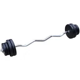 Штанга розбірна W-подібна RN Sport 20 кг із пластиковим покриттям