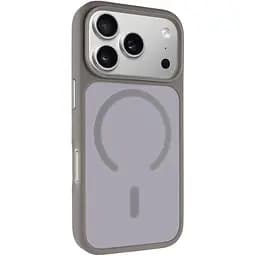 TPU+PC чохол Metal Buttons with MagSafe для Apple iPhone 17 Pro (6.3") Сірий / Grey