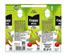 Cappy mini Pear Apple, 0,2 л, Нектар Груша-яблуко Каппі міні, з трубочкою - мініатюра 2