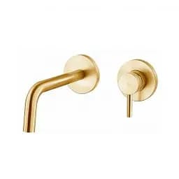 Смеситель для раковины настенный Paffoni Light излив 248 мм honey gold brushed LIG106HGSP70, Золотой