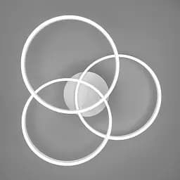 Світлодіодна біла люстра на 3 кільця 77х80 см з пультом, 3 режими світла Line F Арт. A55067 3A WT