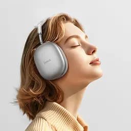 Накладні бездротові навушники Hoco W55 Plus Happiness ANC noise reduction Silver - мініатюра 4