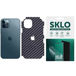 Защитная пленка SKLO Back тыл+грани без углов+лого Carbon для Apple iPhone XR 6.1 Черный