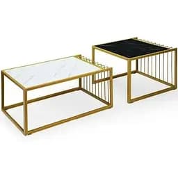 Комплект журнальных столов Costway Scorpion из искусственного мрамора