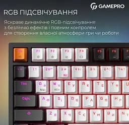 Клавиатура игровая механическая GamePro MK-160-B MAX USB Hot-Swap Outemu Magnetic Switch Black-White - мініатюра 15