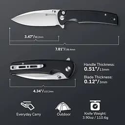 Ніж cкладний Sencut Sachse S21007-5 чорний G10 - мініатюра 9
