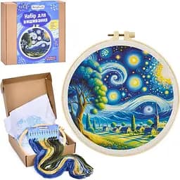 Дитячий набір для вишивання Limo Toy Ніч п'яльці 20 см DYEK1009  