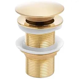 Донний клапан для умивальника Yoka click-clack L.gold без переливу BK.POP-14-BP-GLD, Золотий