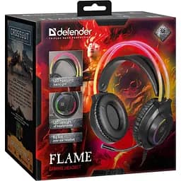 Ігрова гарнітура Defender Flame RGB кабель 2 м чорна (64555) - мініатюра 8