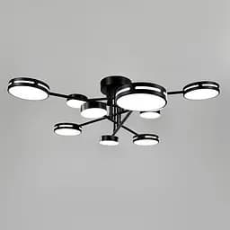 Черная потолочная люстра на 5+5 световых кругов Ø 90 см | Ст. 77031/5+5 BK | Line F