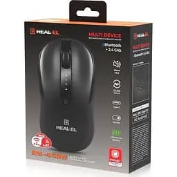 Комп'ютерна мишка Real-El RM-450W Wireless/Bluetooth Black/Gray (EL123200046) - мініатюра 8