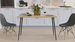 Кухонный стол Марсель 30 Ferrum-decor 75x120x60 Черный металл ДСП Дуб Сонома 32 мм (FRD-106738)