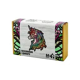 Фигурный деревянный пазл A4 Радужный Единорог PuzzleOK PuzA4-00701, 76 деталей