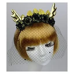 Рожки Бемби Gold с вуалью