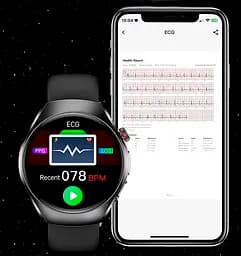 Смарт-годинник Lemfo ET460 з вимірюванням тиску ЕКГ та Bluetooth-дзвінками (Чорний) - мініатюра 6