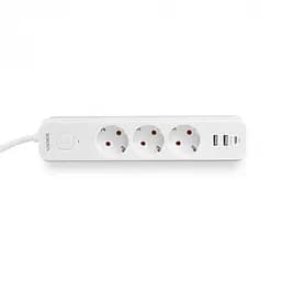 Мережевий подовжувач Videx Oncord з/з 3 п 3 м (3x1.5 мм) 2.4А 2USB+USB-C з кнопкою білий (VF-PD33G2U1C-W) - мініатюра 2