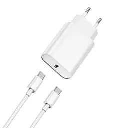 Сетевое зарядное устройство Wiwu Wi-U001 Type C 20 PD charger set with EU Plug Type C to Type C Белый
