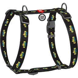 Шлея для собак анатомічний Waudog Nylon Будинок, М, чорний (321-0230)