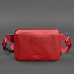 Шкіряна жіноча поясна сумка Dropbag Mini червона - мініатюра 8