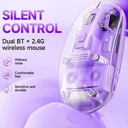 Миша бездротова Hoco GM29 Mysterios Bluetooth + 2.4G Romantic purple - мініатюра 2