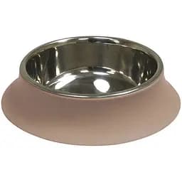 Миска для собак і котів Croci Silicon 0.52 л 14 см бежева 