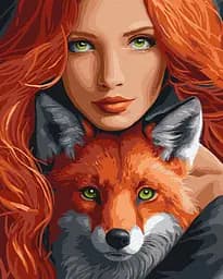 Набір для розпису по номерах Вогняна лисиця, 40x50 см, КНО8320